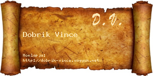 Dobrik Vince névjegykártya
